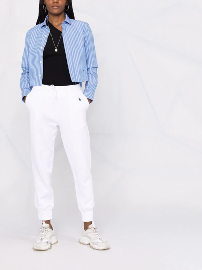 Polo Ralph Lauren Logo-embroidered Tapered Track Pants In White