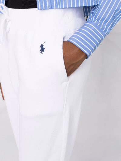 Polo Ralph Lauren Logo-embroidered Tapered Track Pants In White