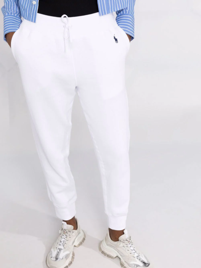 Shop Polo Ralph Lauren Logo-embroidered Track Pants In White