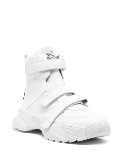Shop Vivienne Westwood Touch-strap High-top Sneakers In Weiss