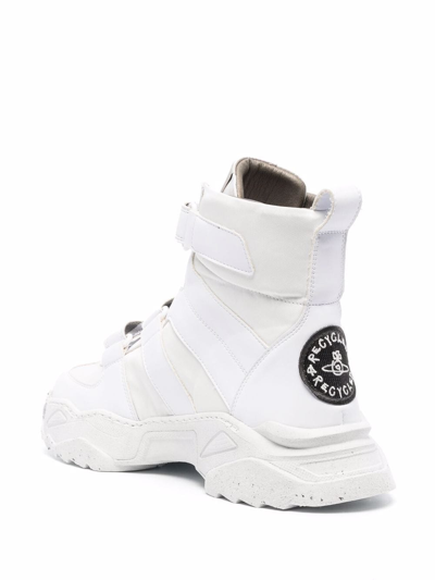 Shop Vivienne Westwood Touch-strap High-top Sneakers In Weiss