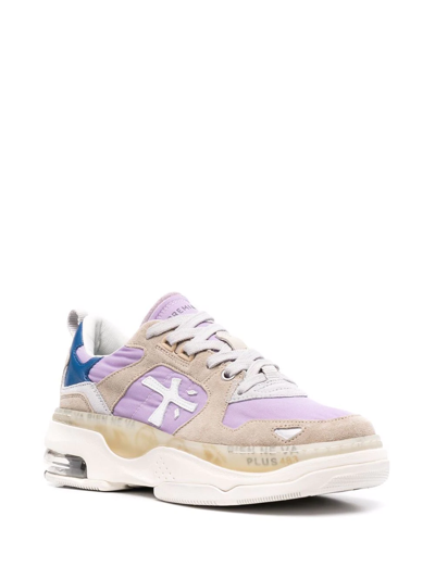 Shop Premiata Draked Lace-up Sneakers In Purple