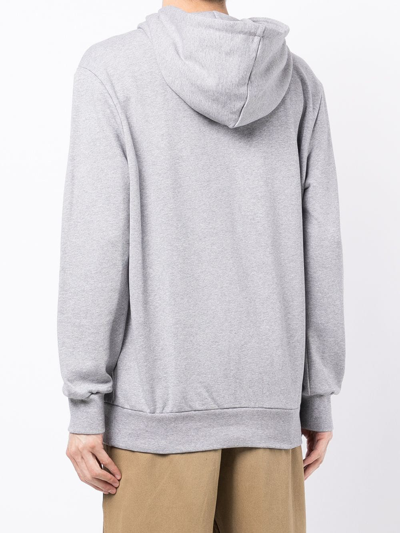 Paul Smith Paint-splatter Logo-print Hoodie In Grey