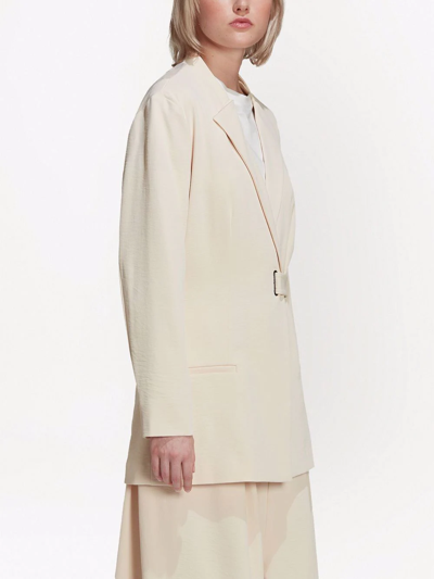 Y-3 Oversized-belted Blazer In Neutrals