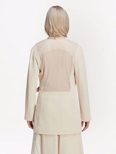 Y-3 Oversized-belted Blazer In Neutrals