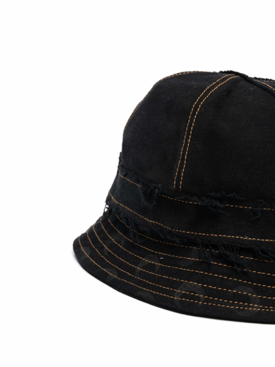 Shop Marine Serre Crescent Moon-print Bucket Hat In Black