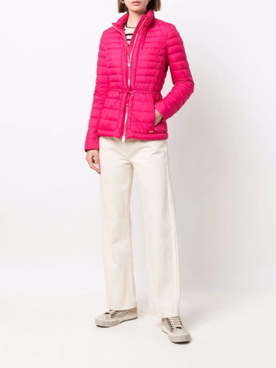 Woolrich Fuchsia Nylon Down Jacket In Rosa