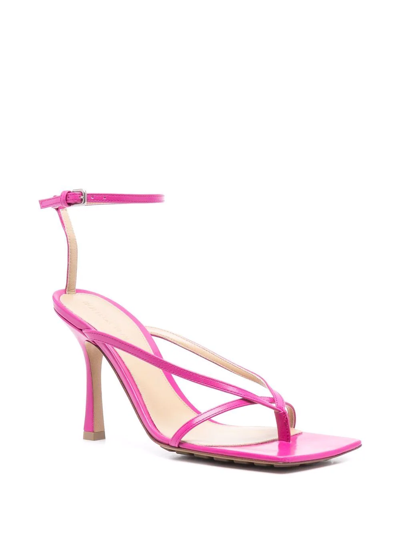 Shop Bottega Veneta Square-toe Heeled Sandals In Rosa