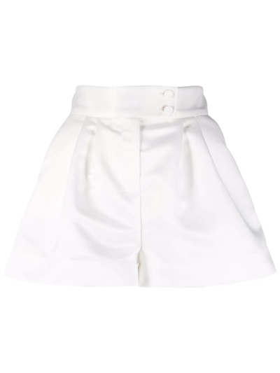 Shop Styland Pleated Tailored Shorts In Weiss