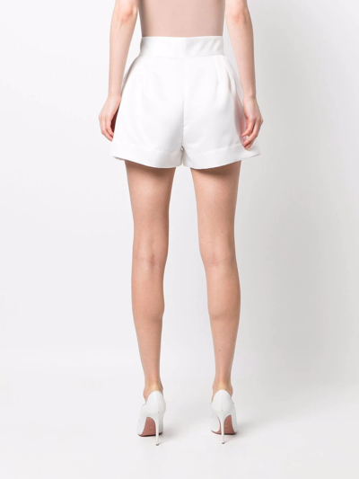 Shop Styland Pleated Tailored Shorts In Weiss
