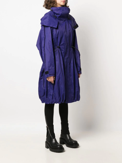 Shop Bottega Veneta Drawstring Hooded Crease-effect Parka Coat In Violett