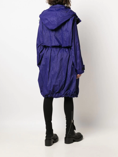 Shop Bottega Veneta Drawstring Hooded Crease-effect Parka Coat In Violett