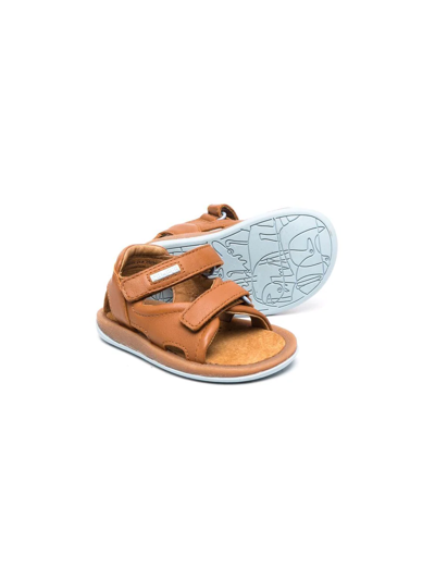 Camper Bicho Touch-strap Leather Sandals In Brown