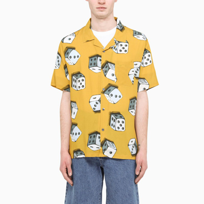 Shop Stussy Yellow Die-print Short-sleeved Shirt