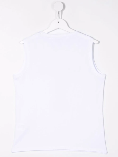 Shop Gaelle Paris Teen Logo-print Vest Top In White