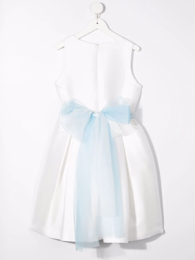 Mimilù Teen Floral-appliqué Sleeveless Dress In White