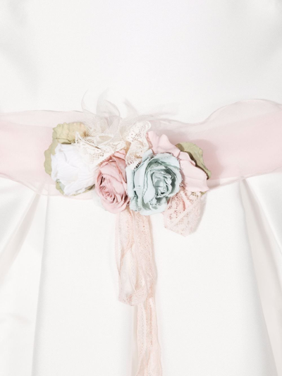 Shop Mimilù Floral-appliqué Sleeveless Dress In White