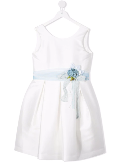 Shop Mimilù Teen Floral-appliqué Sleeveless Dress In White