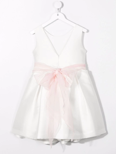 Shop Mimilù Flower-applique Detail Dress In White