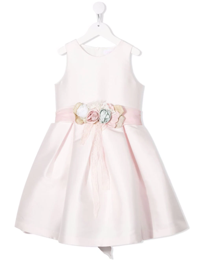 Shop Mimilù Flower-applique Detail Dress In Pink