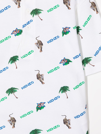 Shop Kenzo Logo-print Short-sleeve Polo Shirt In White
