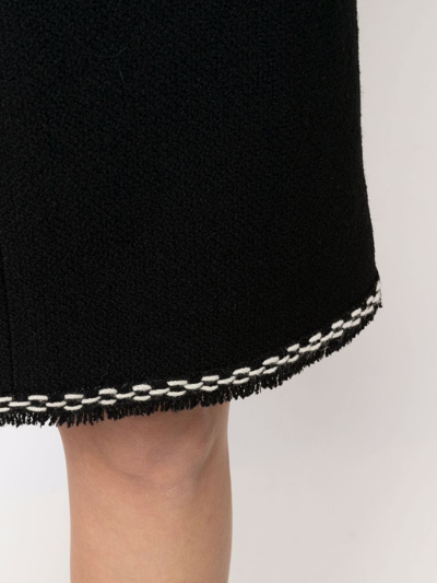 Pre-owned Chanel 2004 Chain-link Embroidered A-line Skirt In Black