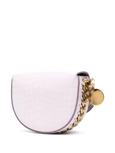 Shop Stella Mccartney Small Frayme Flap Shoulder Bag In Purple