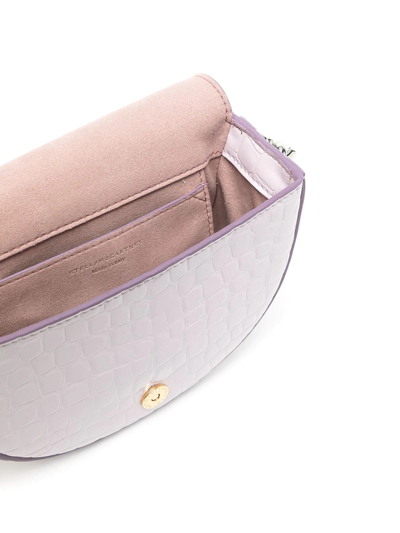 Shop Stella Mccartney Small Frayme Flap Shoulder Bag In Purple