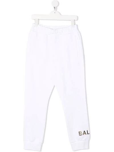 Shop Balmain Logo-print Track Pants In White