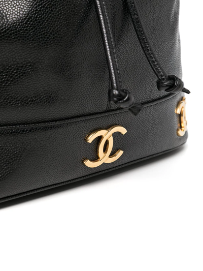 Pre-owned Chanel 1992 Triple Cc Flap Shoulder Bag In Black