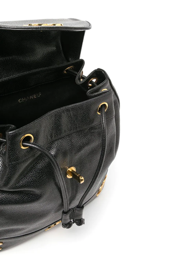 Pre-owned Chanel 1992 Triple Cc Flap Shoulder Bag In Black