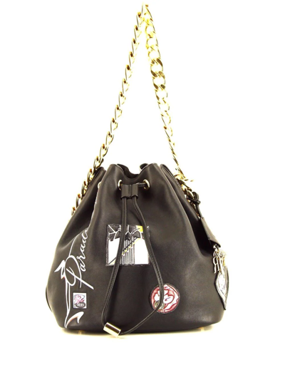 Pre-owned Dior 2016  Logo-patches Bucket Bag In Black