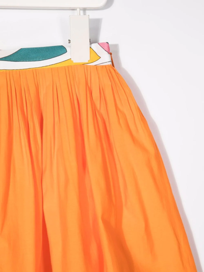 Shop Emilio Pucci Junior Shift Mini Skirt In Orange