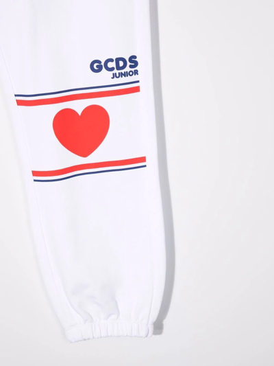 Gcds Heart-print Detail Trousers In White