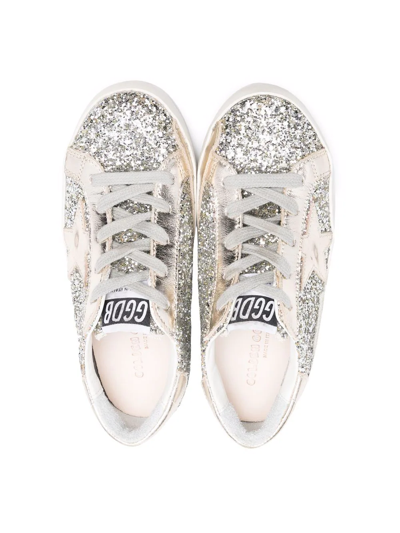 Shop Golden Goose Super-star Low-top Sneakers In Silver