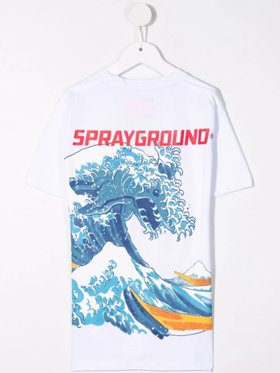 Shop Sprayground Kid Graphic-print T-shirt In White