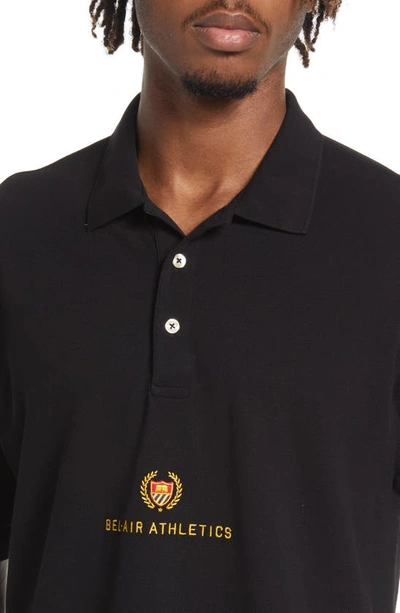 Shop Bel-air Athletics Academy Embroidered Logo Polo In 99 Black