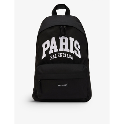 Balenciaga Explorer Logo-print Shell Backpack In Black White Paris