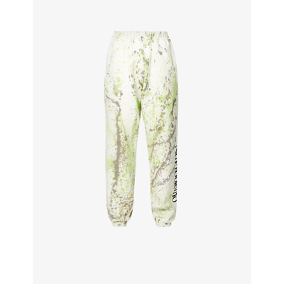 Shop Aries No Problemo Text-print Cotton-jersey Jogging Bottoms In Multi