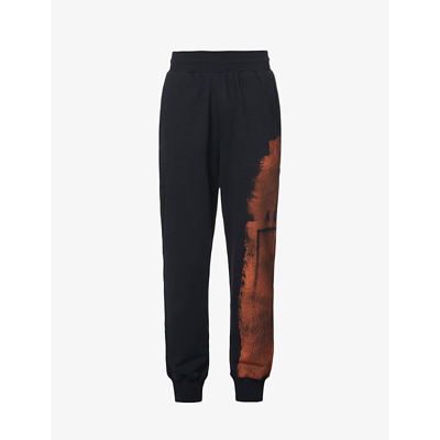 Shop A-cold-wall* Collage Relaxed-fit Straight-leg Cotton-jersey Jogging Bottoms In Black