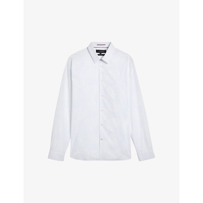 Shop Ted Baker Fynnss Slim-fit Cotton Shirt In White