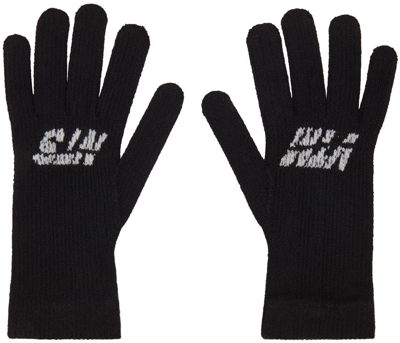 Shop Vtmnts Black Logo Gloves In Vl12kn960b