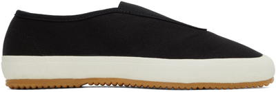 Shop Lemaire Black Canvas Sneakers In 999 Black