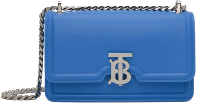Shop Burberry Blue Mini Tb Shoulder Bag In Bright Sky Blue
