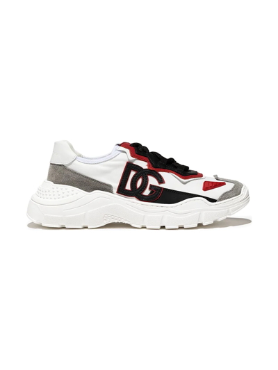 Shop Dolce & Gabbana Logo-patch Panelled Low-top Trainers In White
