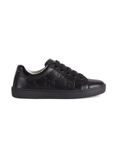 Shop Gucci Gg Ace Low-top Sneakers In Black