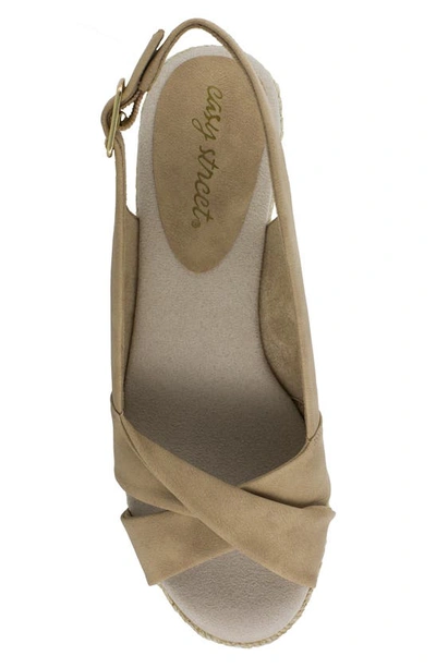 Easy Street Maureen Womens Cushioned Footbed Platform Slingback Sandals In Bge/khaki