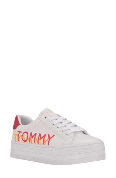 Tommy Hilfiger Women's Briee Platform Sneakers Women's Shoes In White Multi  | ModeSens