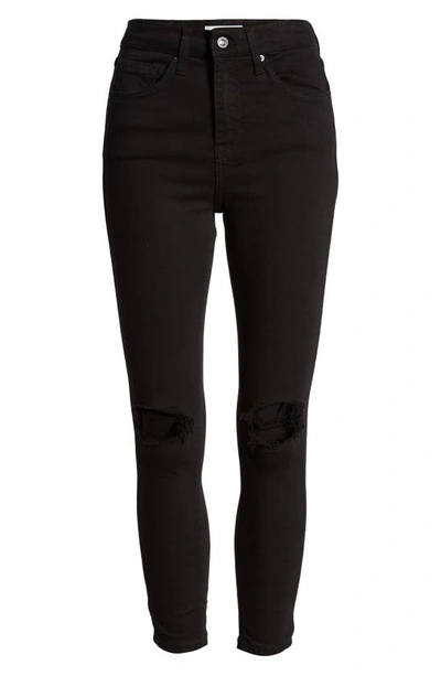 Shop Topshop Jamie Ripped Knee Jeans In Black