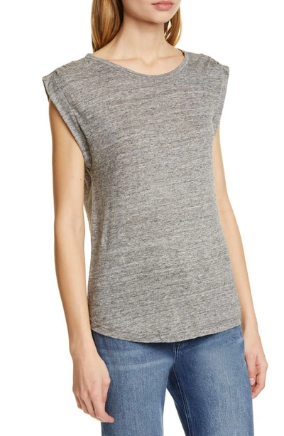 Shop Frame Slouchy Linen Tank In Gris Heather